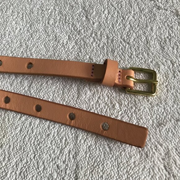 J CREW WOMENS VEGTABLE TANNED LETAHER BELT BROWN ADJUSTABLE WOMENS MEDIUM LARGE - Picture 2 of 9